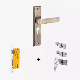Dorset Deolo ML DEO 254 mm(10 Inch) PT Finish Combo Lock Sets With Coin and Knob Cylinder (70mm) image 1