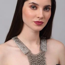 YouBella Silver-Toned Necklace-image-28