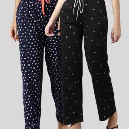 Kryptic Black & Navy Printed Pyjamas (Pack Of 2)-picture-18