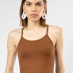 Redamancii Women Solid Shoulder Straps Polycotton Top-image-5