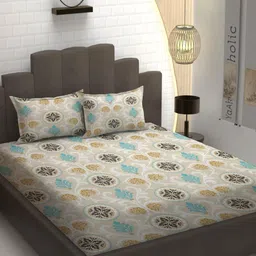 YaAkholic Multicoloured 210 TC Queen Bedsheet with 2 Pillow Covers-image-97