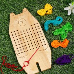 LITTLE GINNIE Wooden Bear Board With Needle & Thread-image-69