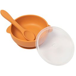 Baby Moo Brown Silicon Bowl With Lid And Spoon Dinner Set - Brown-10