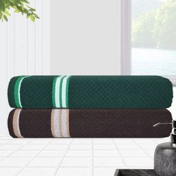 Athom Living Popcorn Textured Solid Bath Towel Pack Of 2 - Green & Maroon-image-95