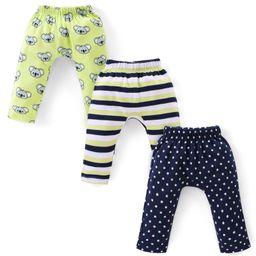 Babyhug Interlock Knit Full Length Diaper Pants Koala & Stars Print Pack of 3 - Multicolour-image-72