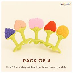 NeonateCare Baby Teething Toys Pack of 4 - Silicone BPA Free Natural Organic Freezer Safe Teethers for Newborn Infant -  Soft & Textured - Multicolor ( color and design may vary)-1