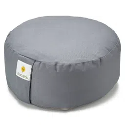 Sarveda Cylindrical Meditation Cushion made from Buckwheat Hulls - Grey-picture-4