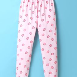 Tango Single Jersey Knit Full Length Polka Dot Printed Lounge Pant - Light Pink-image-19