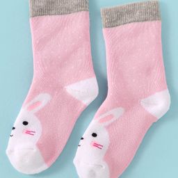 Mustang Knit Ankle Length Socks With Animal Design - Light Pink-image-121