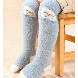 Kidofash Fur Animal Print Socks-LBlue-image-48