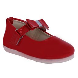 Chiu Bow Applique Detailed Mary Jane Ballerinas - Red-image-52