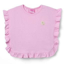 Little Kangaroos Cotton Knit Sleeveless Solid Color Kaftan Top with Frill Detailing - Pink-image-78