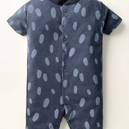 Kidi Wav Half Sleeves Abstract Printed Romper - Navy Blue-image-44