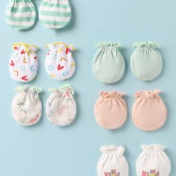 Ben Benny Interlock Knit Mittens with Stripe Solid & Animal Print Pack of 6 - Multicolor-image-42