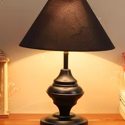 BrightDaisy Black Metal Frusturical Shaped Table Lamp-56