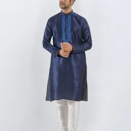 SULAKSHACOUTUREZ Men Floral Embroidered Regular Thread Work Kurta with Churidar-picture-35