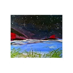 Inephos Blue & Green The Star Studded Dome Canvas Wall Art-11