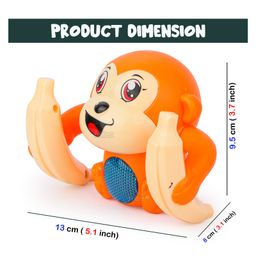 Fiddlerz Battery Operated Tumbling Monkey Electric Musical Toy With Voice Control Sensor Light Music And Banana Rotating Arm Sound (Color May Vary) image 3