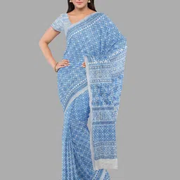 The Chennai Silks Floral Pure Cotton Muga Saree-image-24