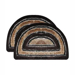 Aura 2 Pcs Black & Brown Long Lasting Bath Rugs-18