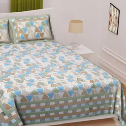 Texstylers Multicoloured Floral 180 TC Queen Bedsheet with 2 Pillow Covers-image-71