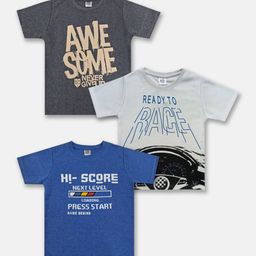 Here&Now X Game Begins Boys Set of 3 Assorted Printed T-shirts-29