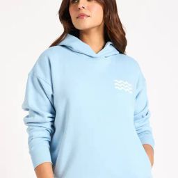 FEMMELLA Blue Relaxed Fit Graphic Hooded Sweatshirt-image-28