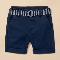 Mothercare Kids Navy Solid Shorts with Belt-image-47
