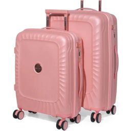 Romeing Sicily Pink Textured Hard Case Medium Trolley Bag Set of 2 - 55 & 65 cms-4