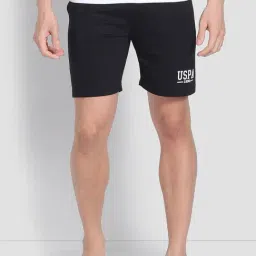 U.S. Polo Assn. Black Cotton Regular Fit Shorts-image-22