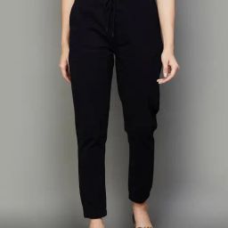 Code by Lifestyle Black Cotton Joggers-image-7