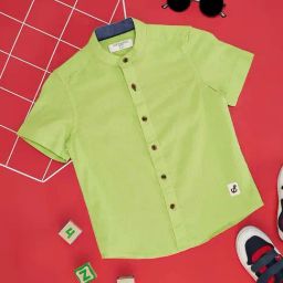 Pantaloons Junior Sap Green Regular Fit Shirt-picture-4