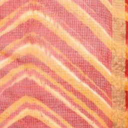 Geroo Jaipur Grey & Red Silk Printed Saree With Unstitched Blouse image 5