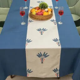 Urban Space Palm Lagoon Indigo Cotton 250 TC Anti-Slip 4-Seater Table Cover-image-18