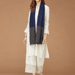 Fabindia Navy Embroidered Stole-image-61