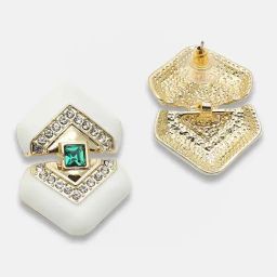 Sohi Gold Plated Party Designer Stone Drop Earrings-3