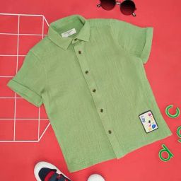 Pantaloons Junior Forest Green Cotton Regular Fit Shirt-image-87