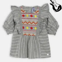 Blue Giraffe Kids Grey & White Top-image-80