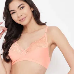Clovia Peach Non Wired Non Padded Full Coverage Bra-34