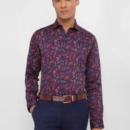 Allen Solly Purple Slim Fit Printed Shirt-image-83