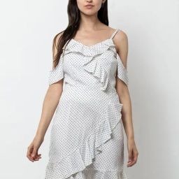 DODO & MOA White Printed Wrap Dress-image-46