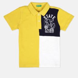 United Colors of Benetton Boys Yellow & White Cotton Color Block T-Shirt-image-28