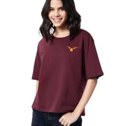 The Souled Store Burgundy Printed T-Shirt-image-63