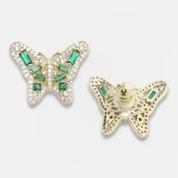 Sohi Gold Plated Party Designer Stone Stud Earrings-18