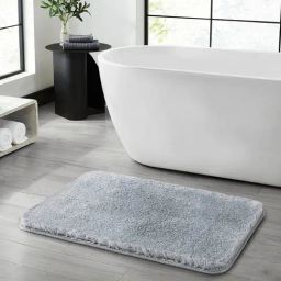 OBSESSIONS Comfort Grey Polyester Anti Skid Bath Mat (Small)-picture-23