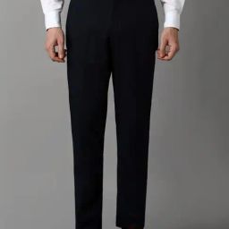 Louis Philippe Navy Slim Fit Trousers-picture-39