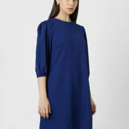 Van Heusen Navy Textured Pattern Shift Dress image 3