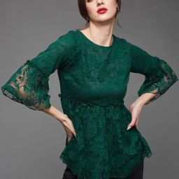 Miss Chase Green Self Design Top-image-45