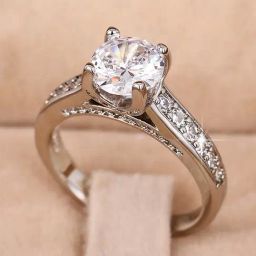 Peora American Diamond Studded Silver-Plated Finger Ring-82