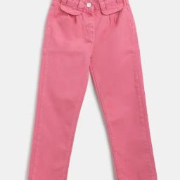 Tales & Stories Kids Pink Cotton Slim Fit Jeans-image-92